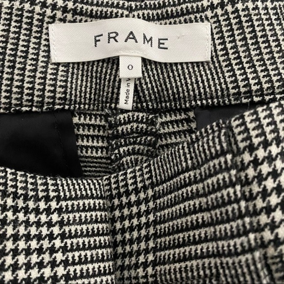 Frame • Black White Plaid Cropped Perfect Trouser - Picture 3 of 4
